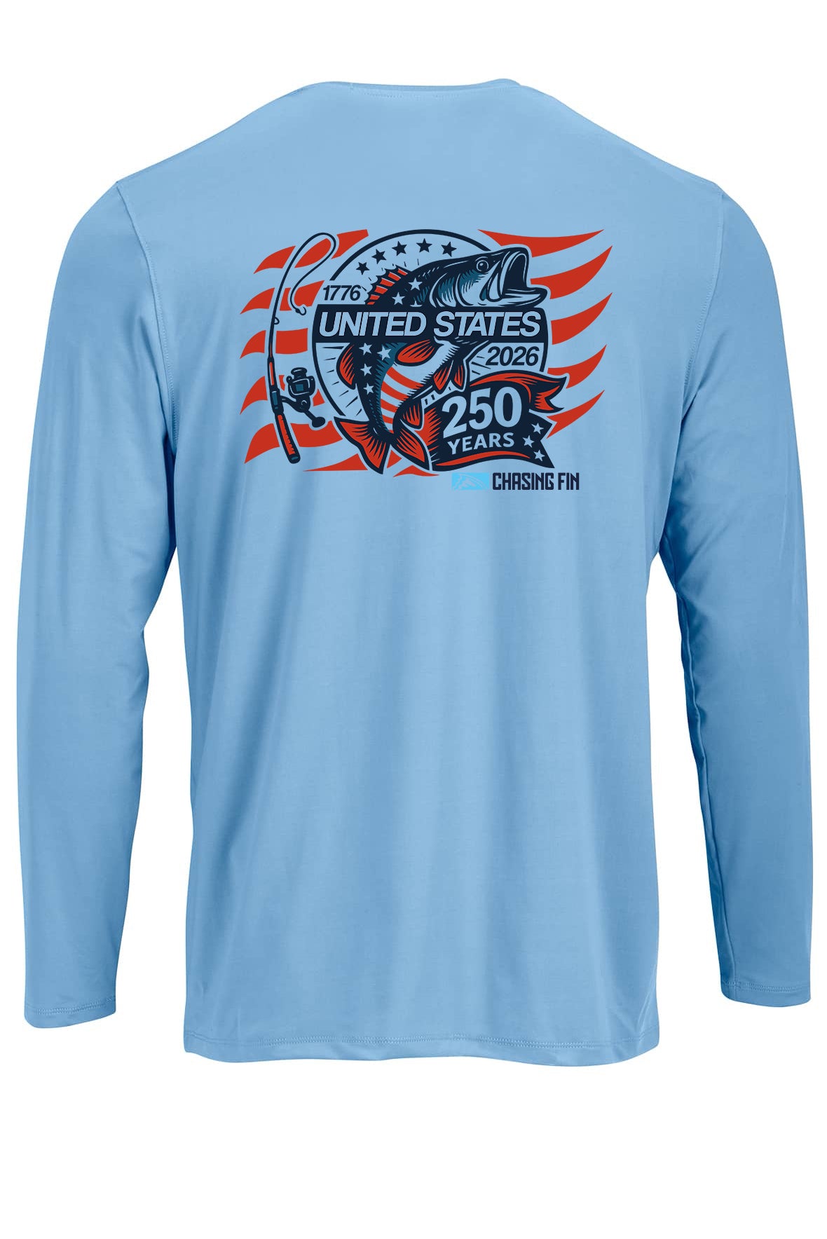250th Anniversary Limited Edition Spinning Rod Performance Shirt - Chasing Fin America's