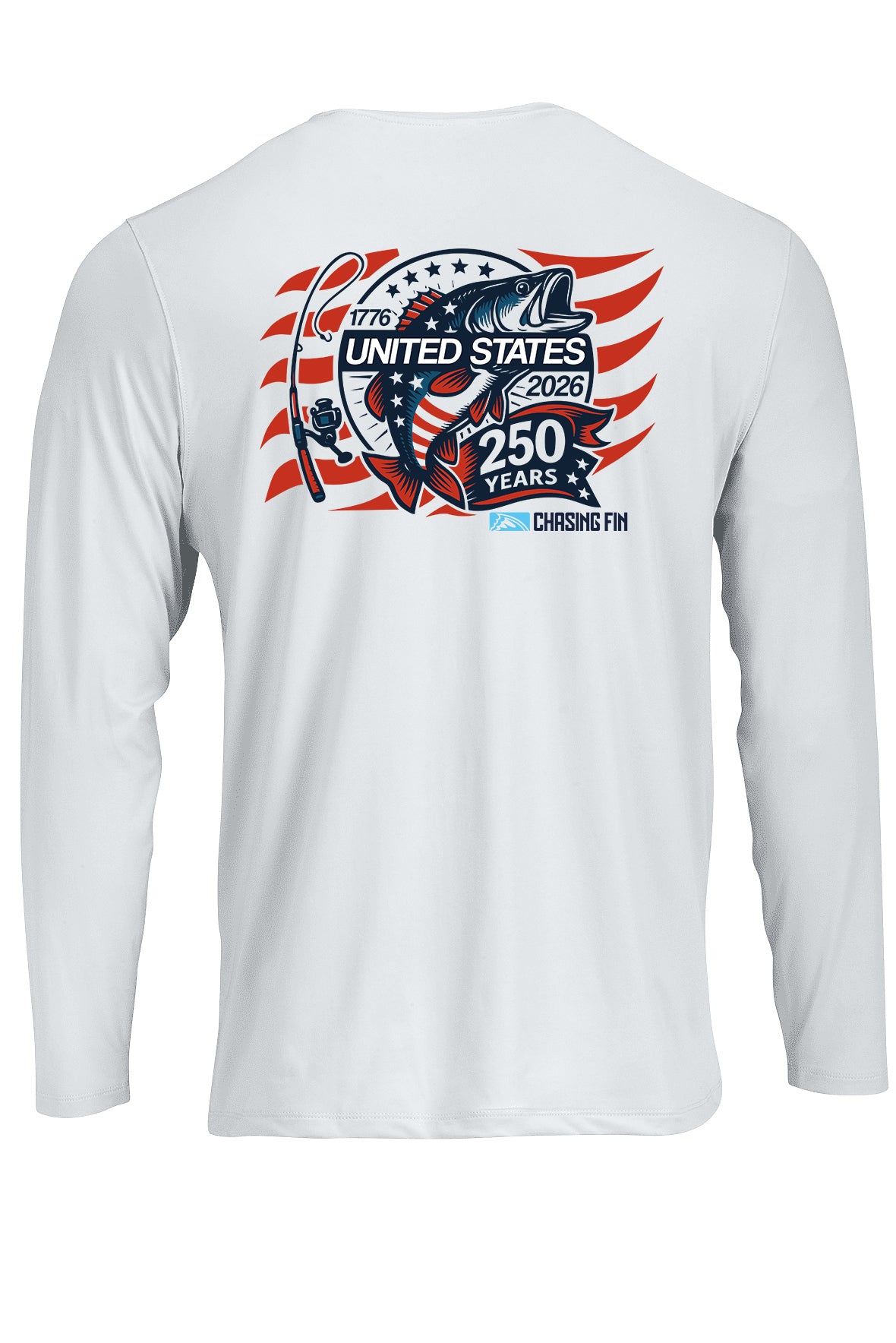 250th Anniversary Limited Edition Spinning Rod Performance Shirt - Chasing Fin America's