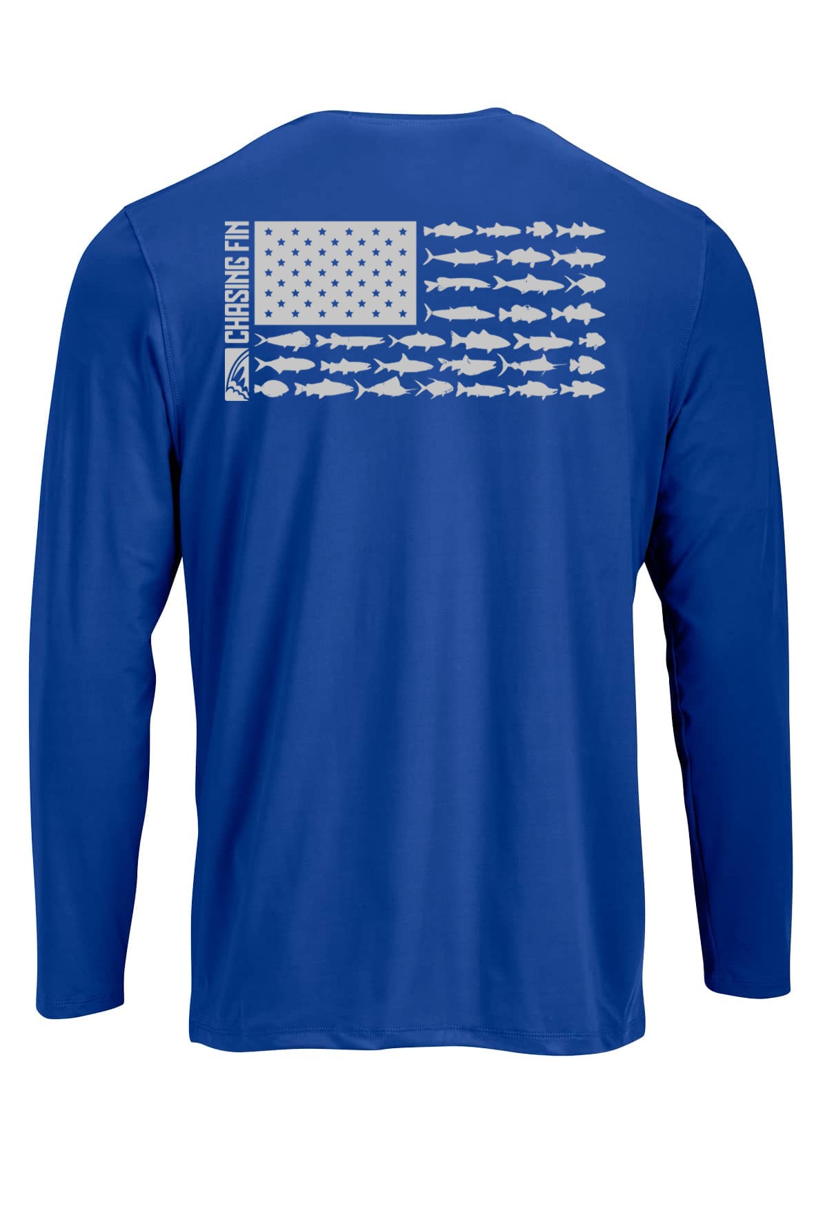 New Edition Chasing Fin's American Fish Flag Performance Patriotic Shirt Long Sleeve
