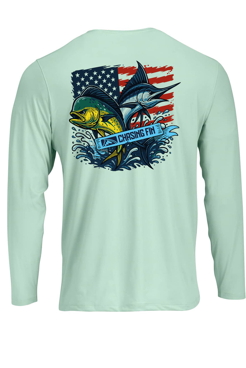 Mahi Marlin Patriotic Performance Shirt - Chasing Fin New Edition