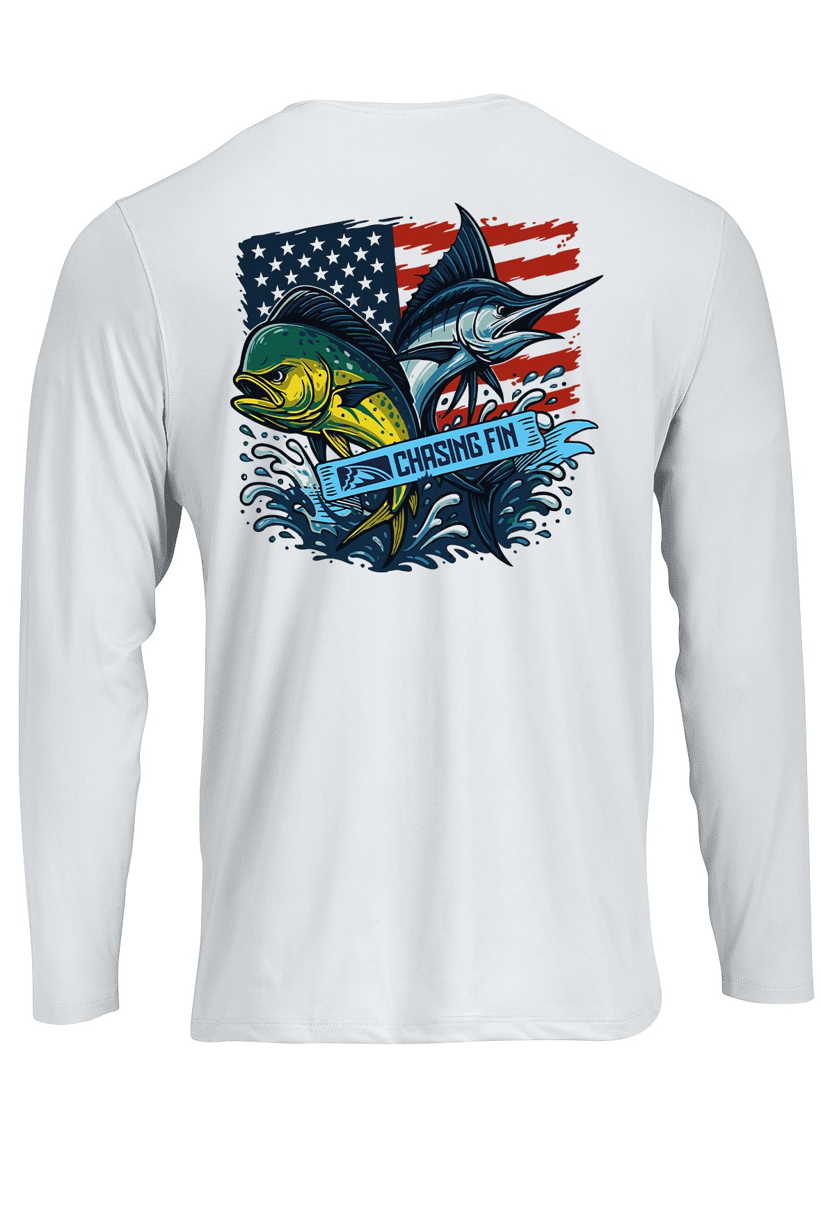 Mahi Marlin Patriotic Performance Shirt - Chasing Fin New Edition