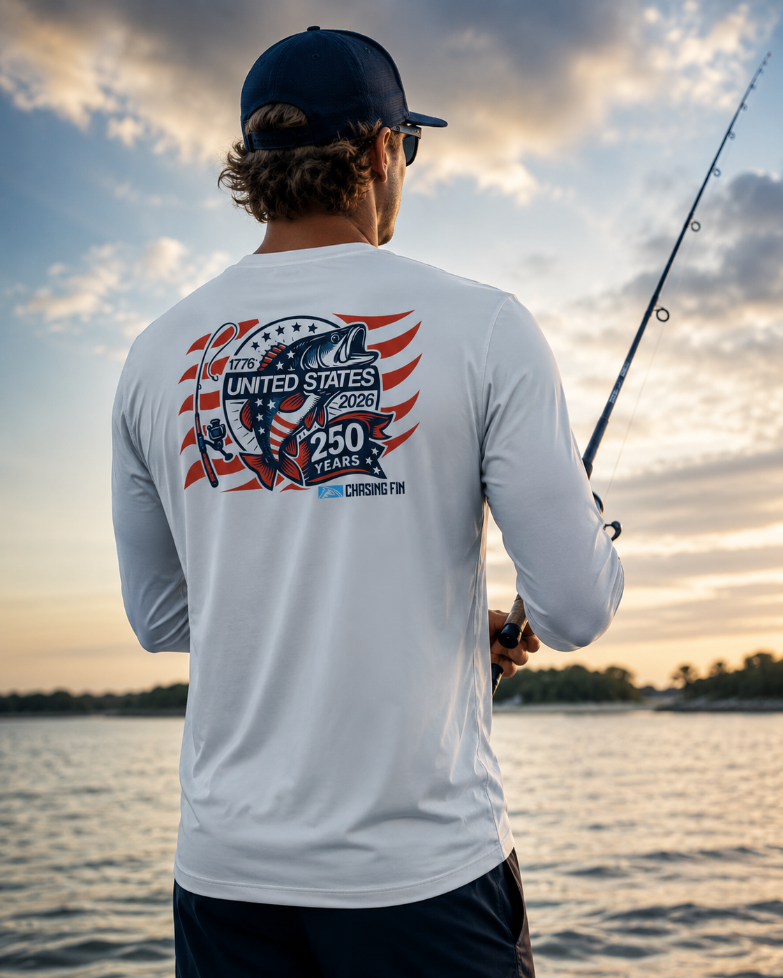 250th Anniversary Limited Edition Spinning Rod Performance Shirt - Chasing Fin America's

