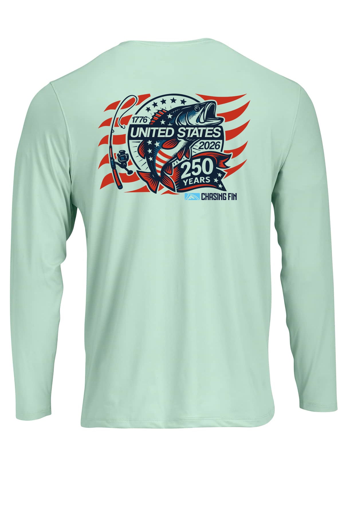 250th Anniversary Limited Edition Spinning Rod Performance Shirt - Chasing Fin America's
