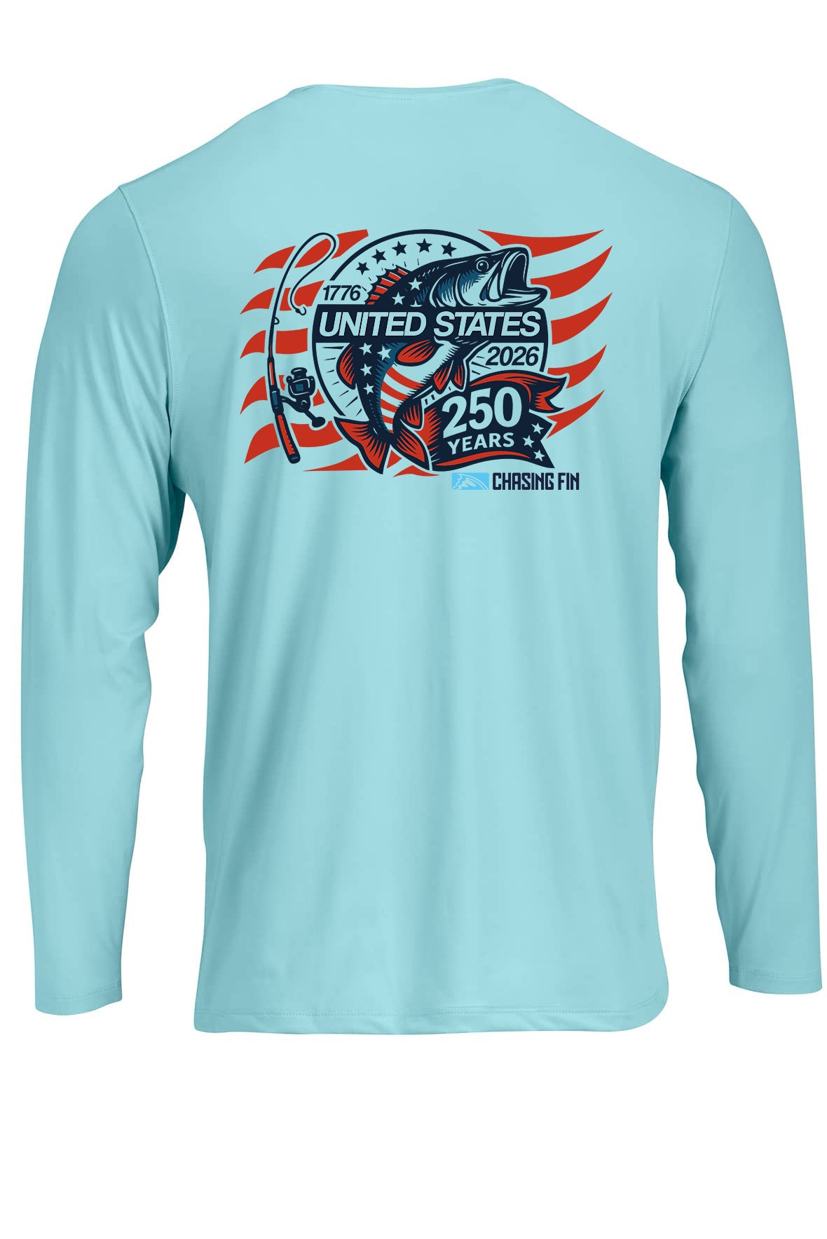 250th Anniversary Limited Edition Spinning Rod Performance Shirt - Chasing Fin America's
