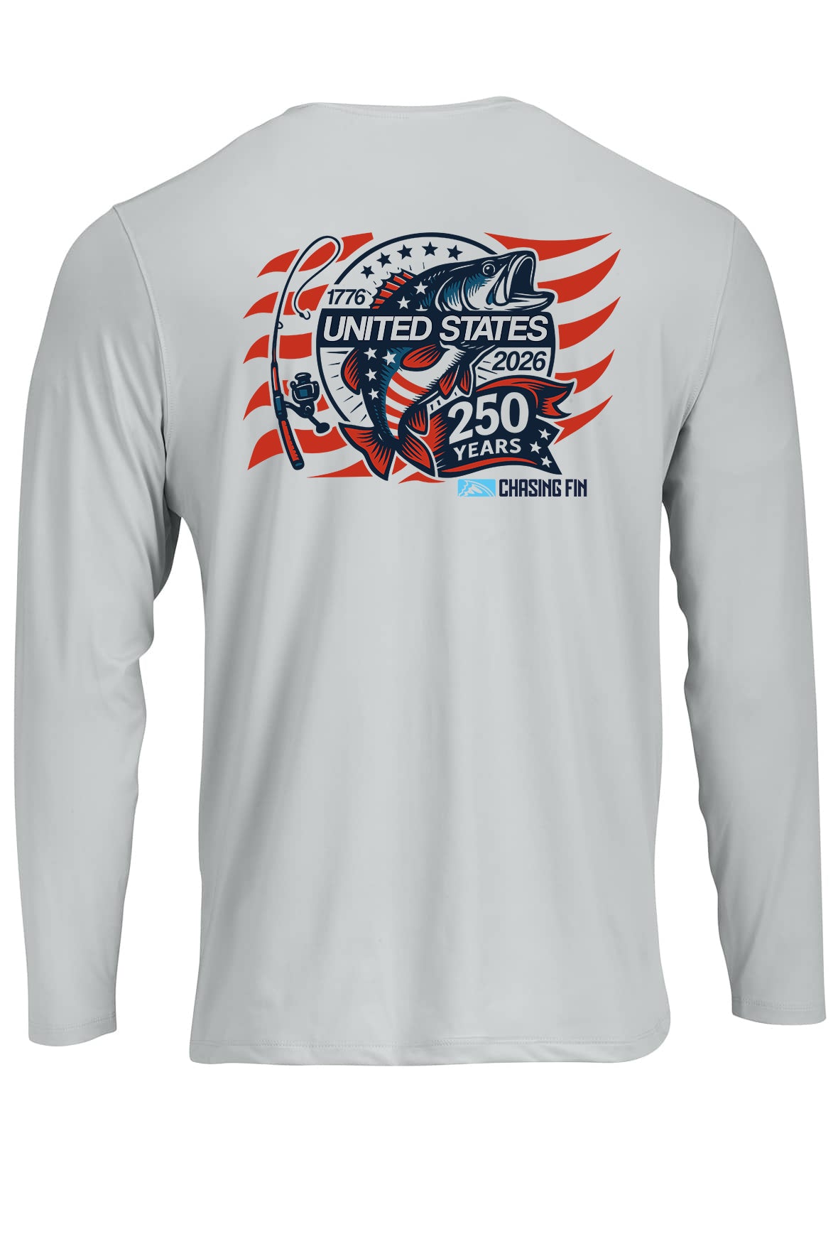 250th Anniversary Limited Edition Spinning Rod Performance Shirt - Chasing Fin America's
