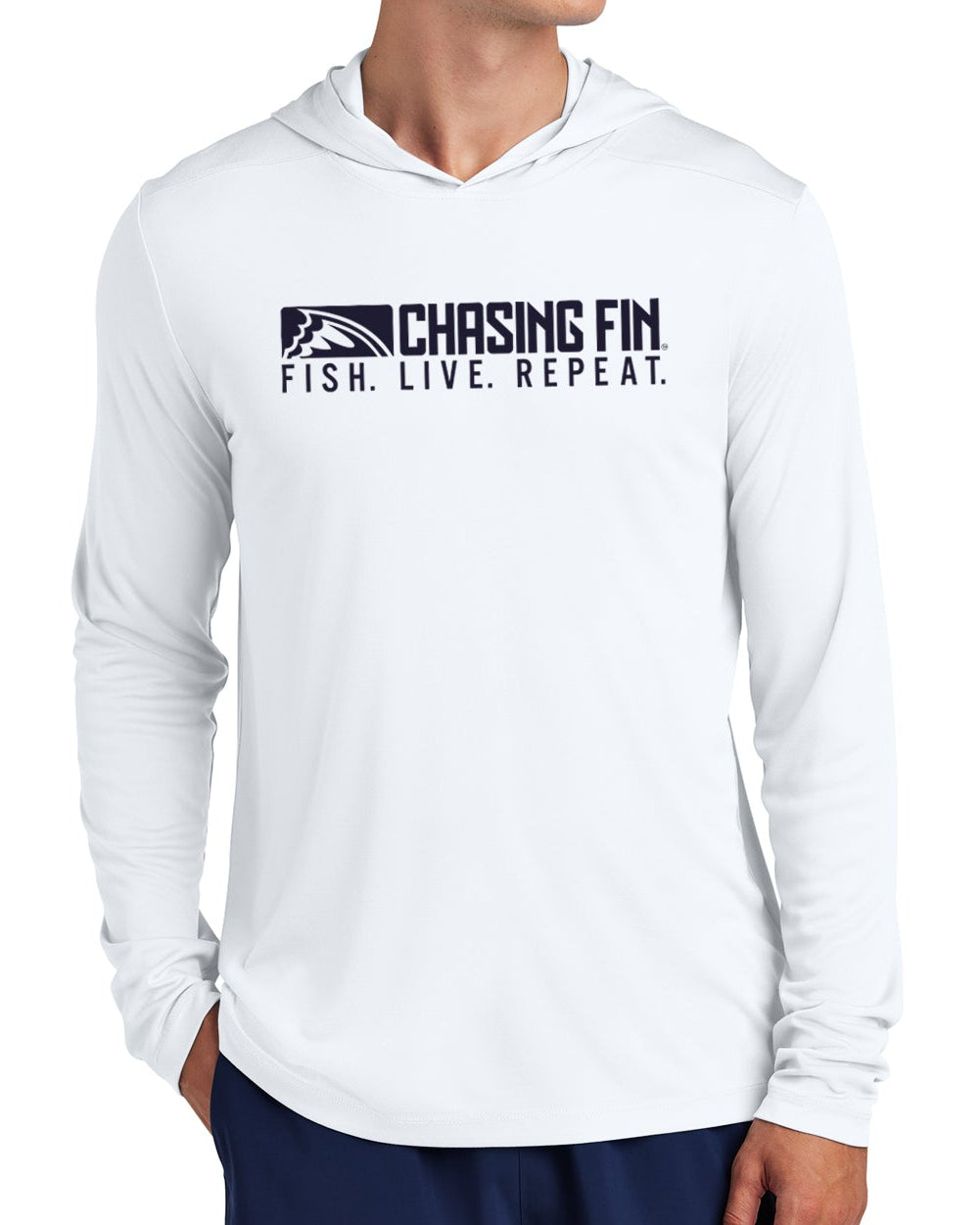 250th Anniversary Spinning Rod Performance Hoodie White - Chasing Fin Limited Edition America's
