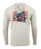 250th Anniversary Spinning Rod Performance Hoodie White - Chasing Fin Limited Edition America's
