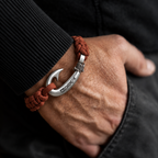 Rust Cobra Braid Fish Hook Bracelet