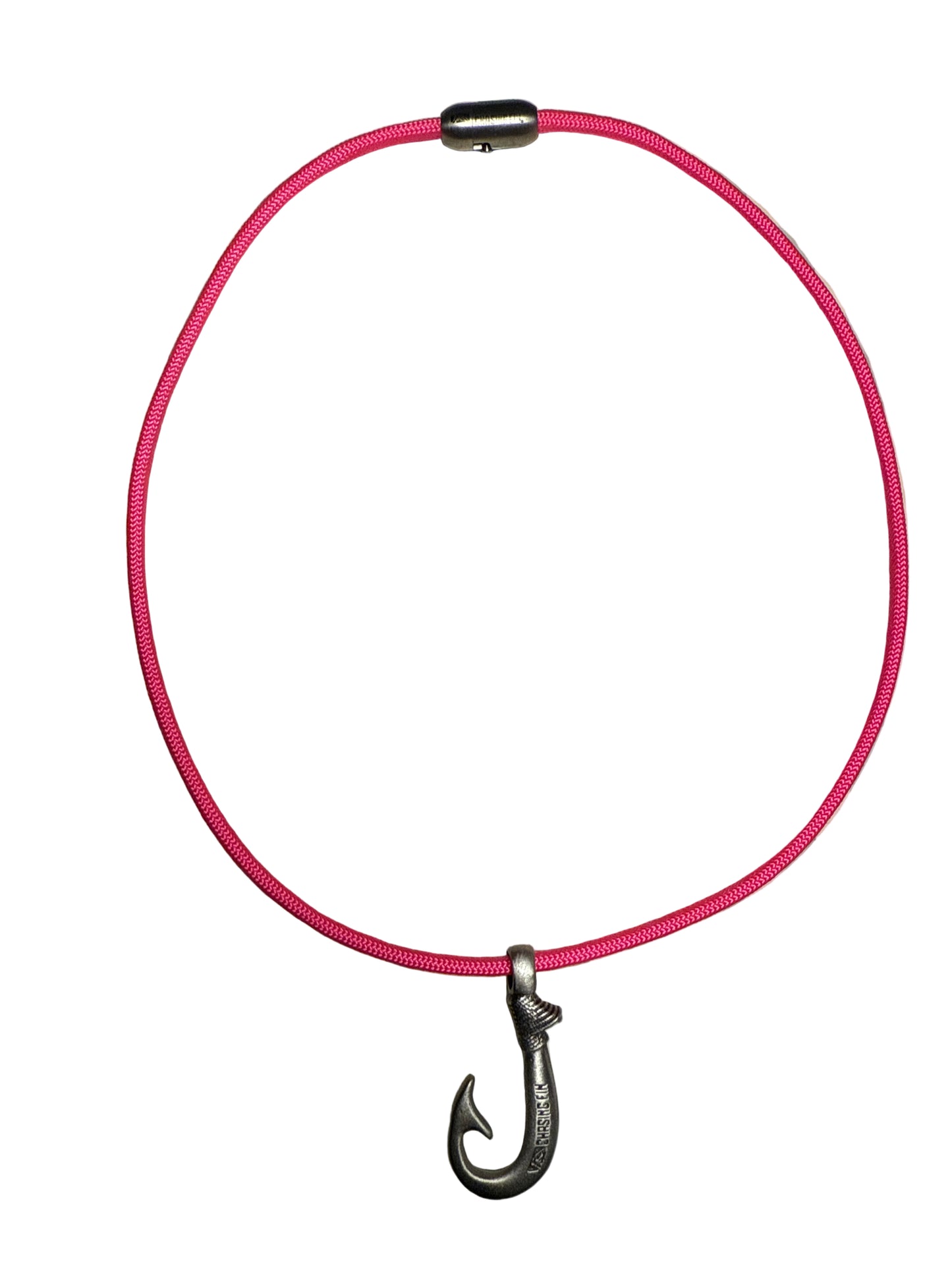 Chasing Fin Fish Hook 550 Paracord 20" Unisex Necklace with Lockable Magnetic Clasp