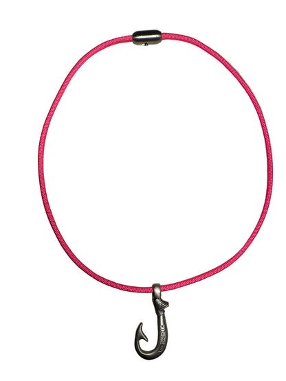 Chasing Fin Fish Hook 550 Paracord 20" Unisex Necklace with Lockable Magnetic Clasp