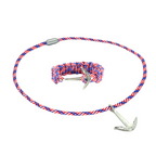 Limited Edition Stars & Stripes Paracord Necklace and Cobra Bracelet with Chasing Fin Anchor