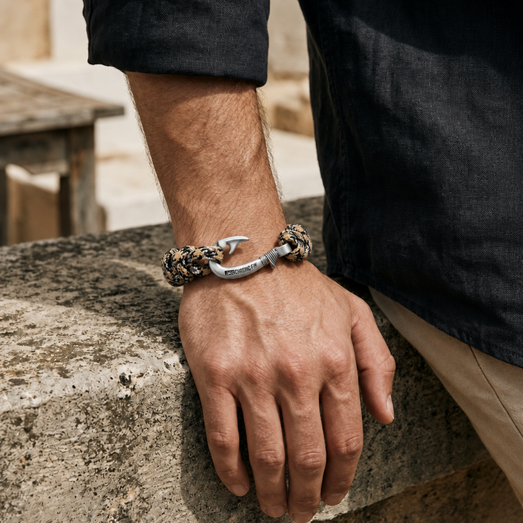 Desert Storm Cobra Braid Fish Hook Bracelet