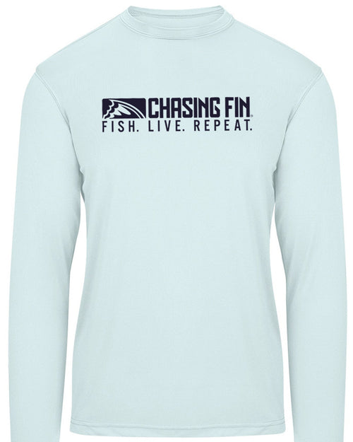 American Fish Flag Patriotic Performance Shirt (Arctic Blue)
