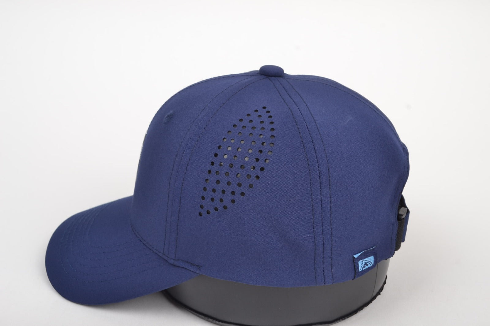 Chasing Fin Navy Performance Hat – Patented Fish Hook™ with Metallic 3D TPU Logo