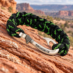 Armed Forces Cobra Braid Fish Hook Bracelet-Glow Under Black Light