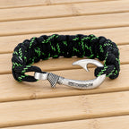 Armed Forces Cobra Braid Fish Hook Bracelet-Glow Under Black Light