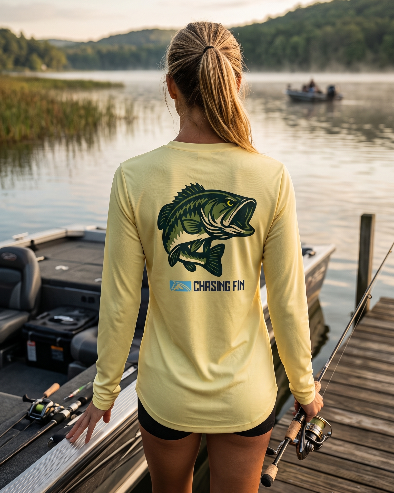 Hooked on Bass Ladies Long Islander Performance Long Sleeve Shirt