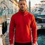 Reel First. Talk Later - Fleece 1/4-Zip Pullover Sweatshirt | Unisex Cotton Blend Quarter Zip - Chasing Fin New Collection