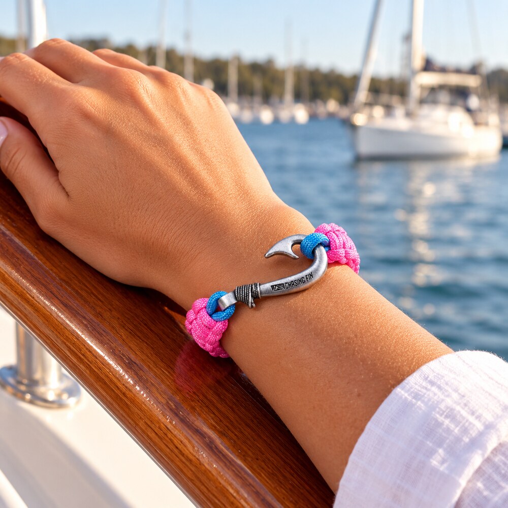 Beachy Bling Cobra Braid Fish Hook Bracelet