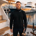 Reel First. Talk Later - Fleece 1/4-Zip Pullover Sweatshirt | Unisex Cotton Blend Quarter Zip - Chasing Fin New Collection