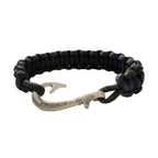 Black Cobra Braid Fish Hook Bracelet
