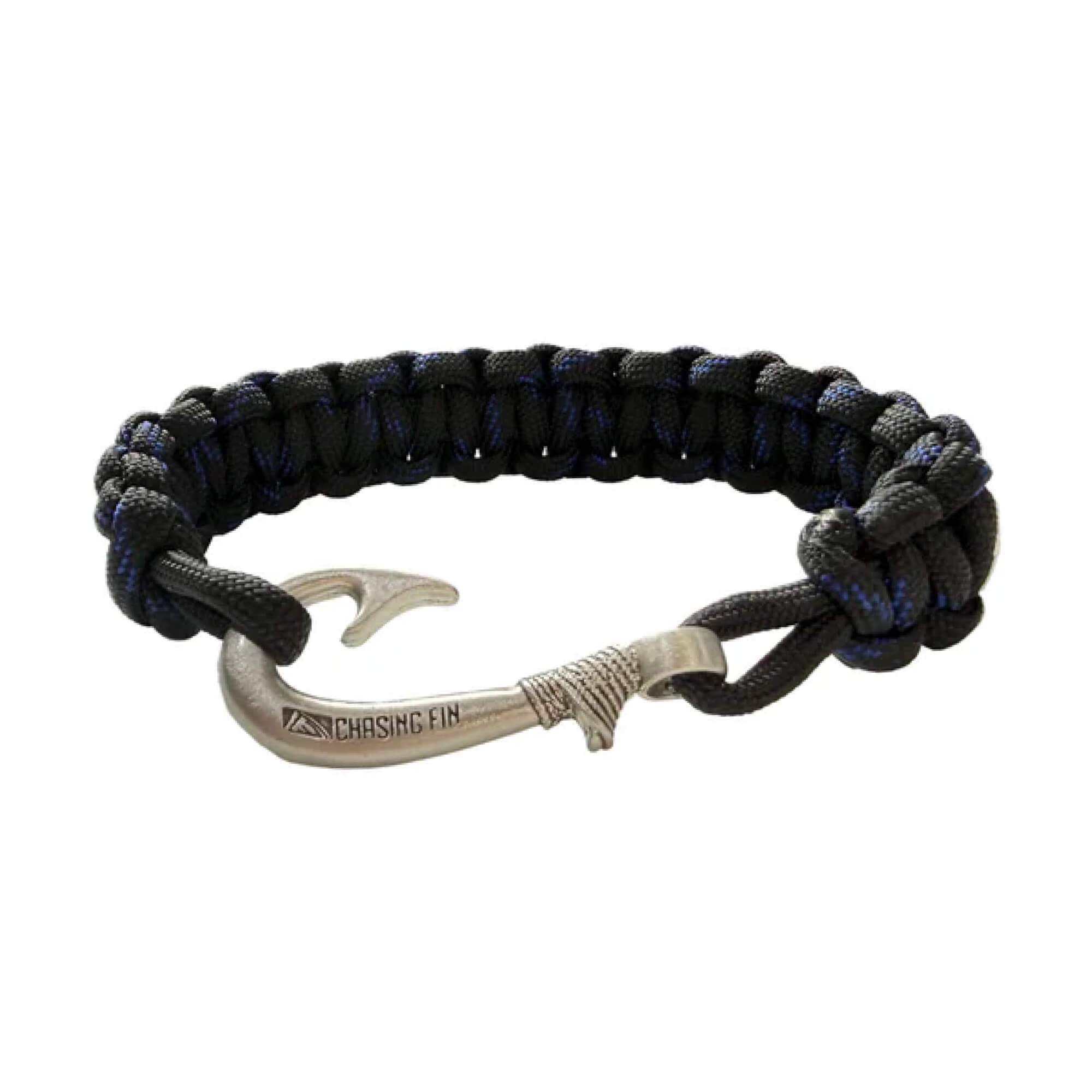 Black Cobra Braid Fish Hook Bracelet

