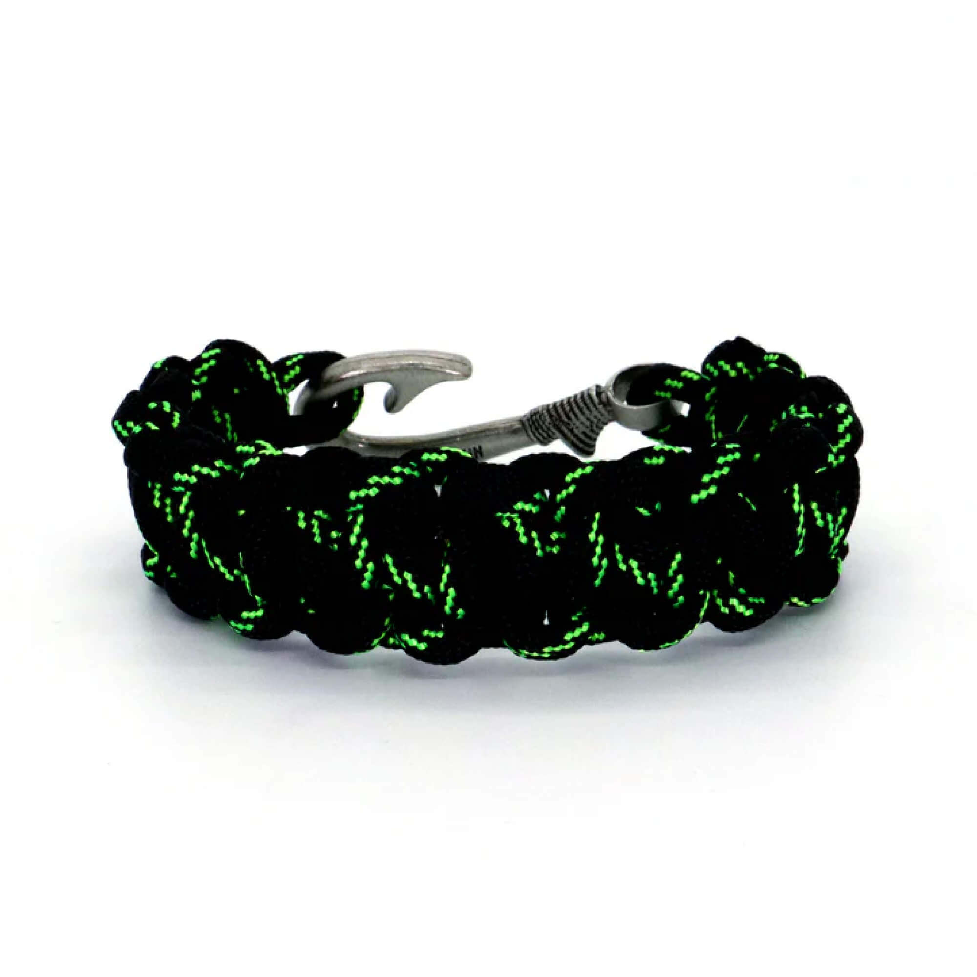 Black Cobra Braid Fish Hook Bracelet
