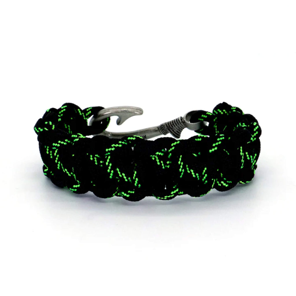 Black Cobra Braid Fish Hook Bracelet