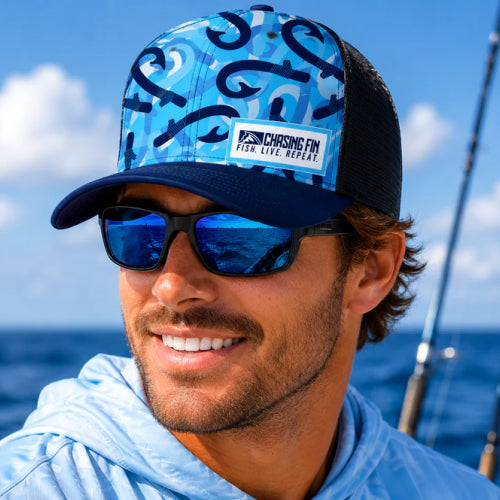 Blue Hook Camo Exclusive Pattern Performance Trucker Hat
