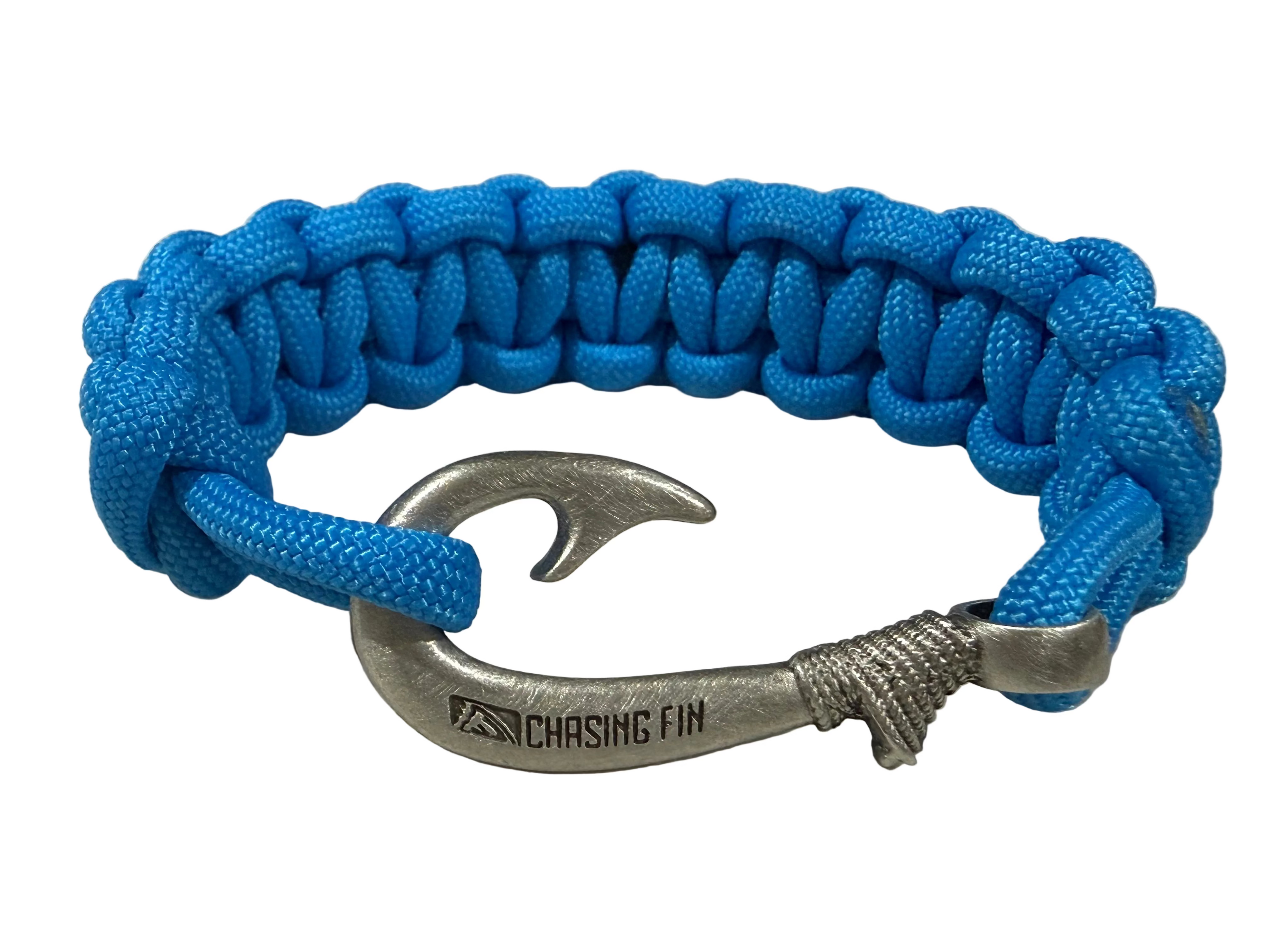 Blue Lake - Northwoods K Hooked Cobra Braid Fish Hook Bracelet
