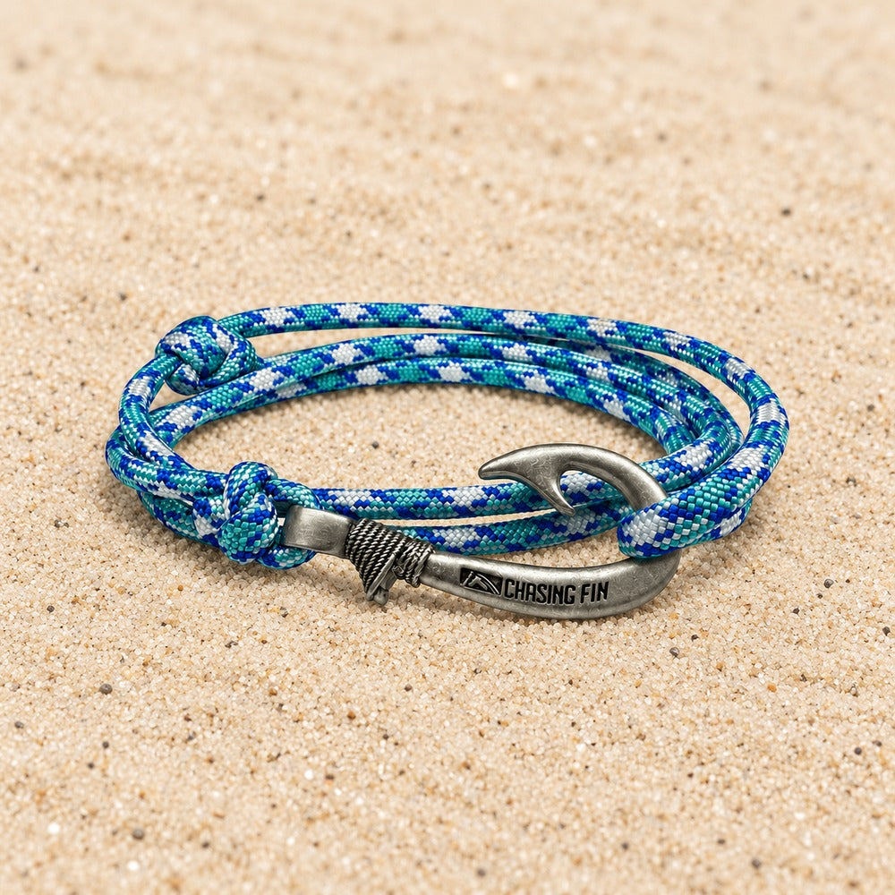 Blue Shock Adjustable Fish Hook Bracelet | Anklet