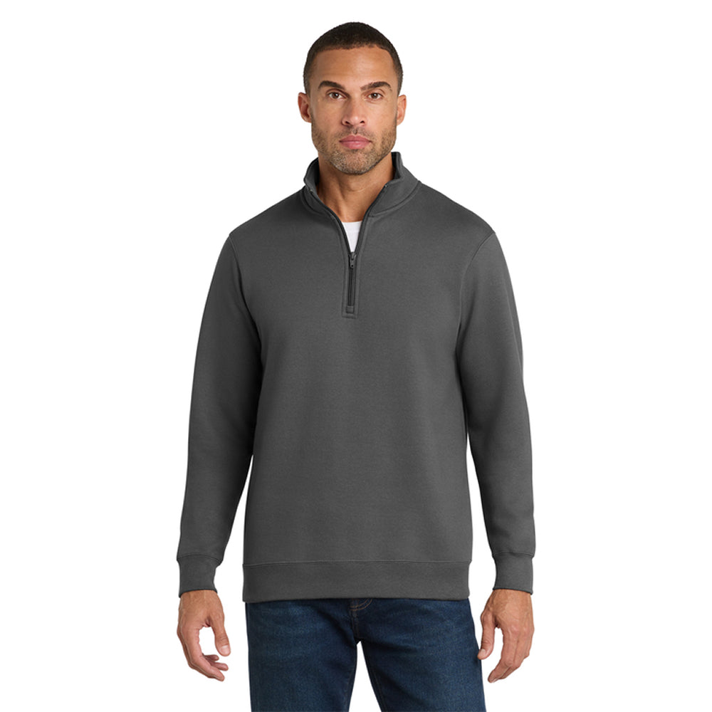 Chasing Fin Reel First. Talk Later. 1/4-Zip Soft Fleece Pullover Long Sleeve Sweatshirt