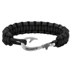 Black Cobra Braid Fish Hook Bracelet