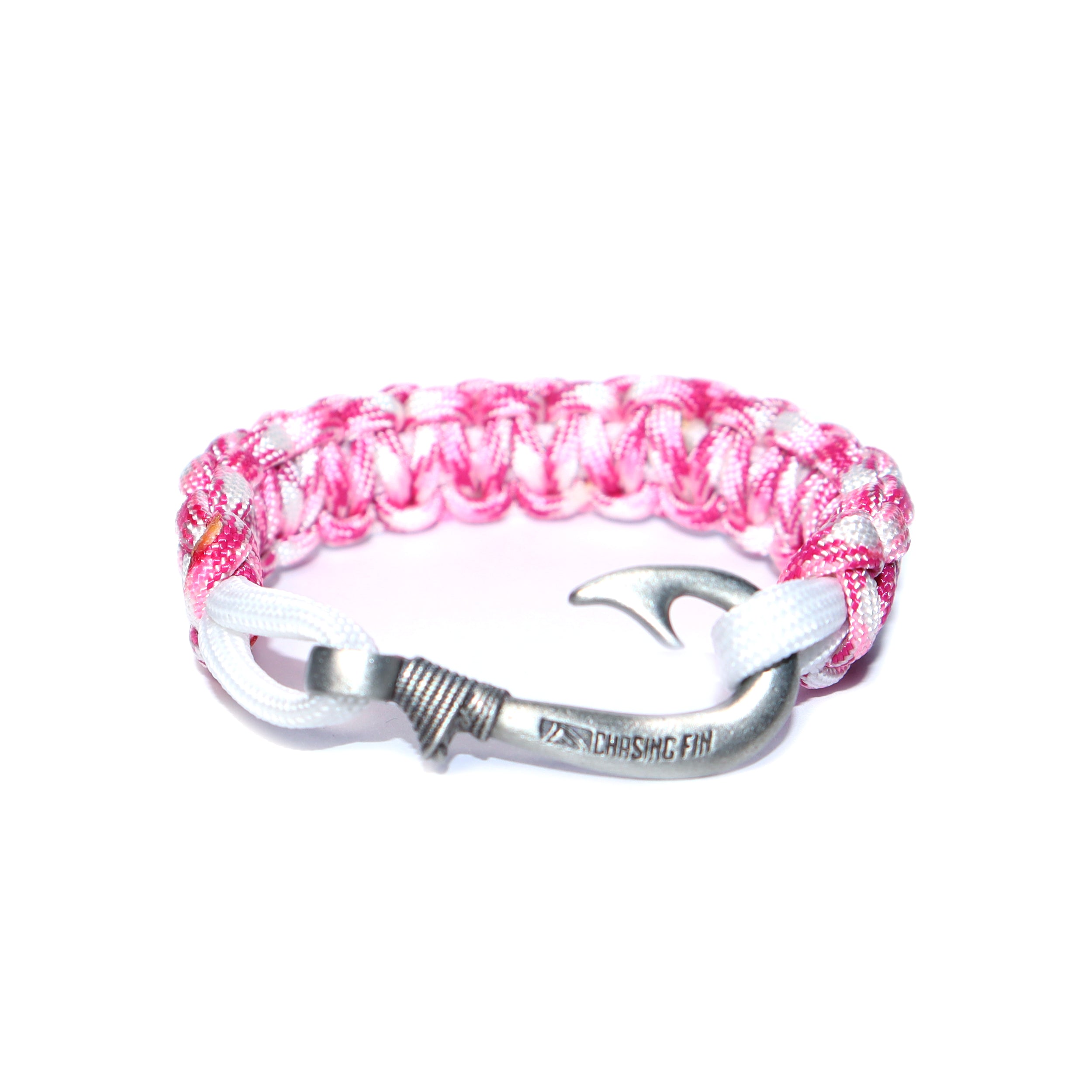 Cancer Awareness Cobra Braid Fish Hook Bracelet
