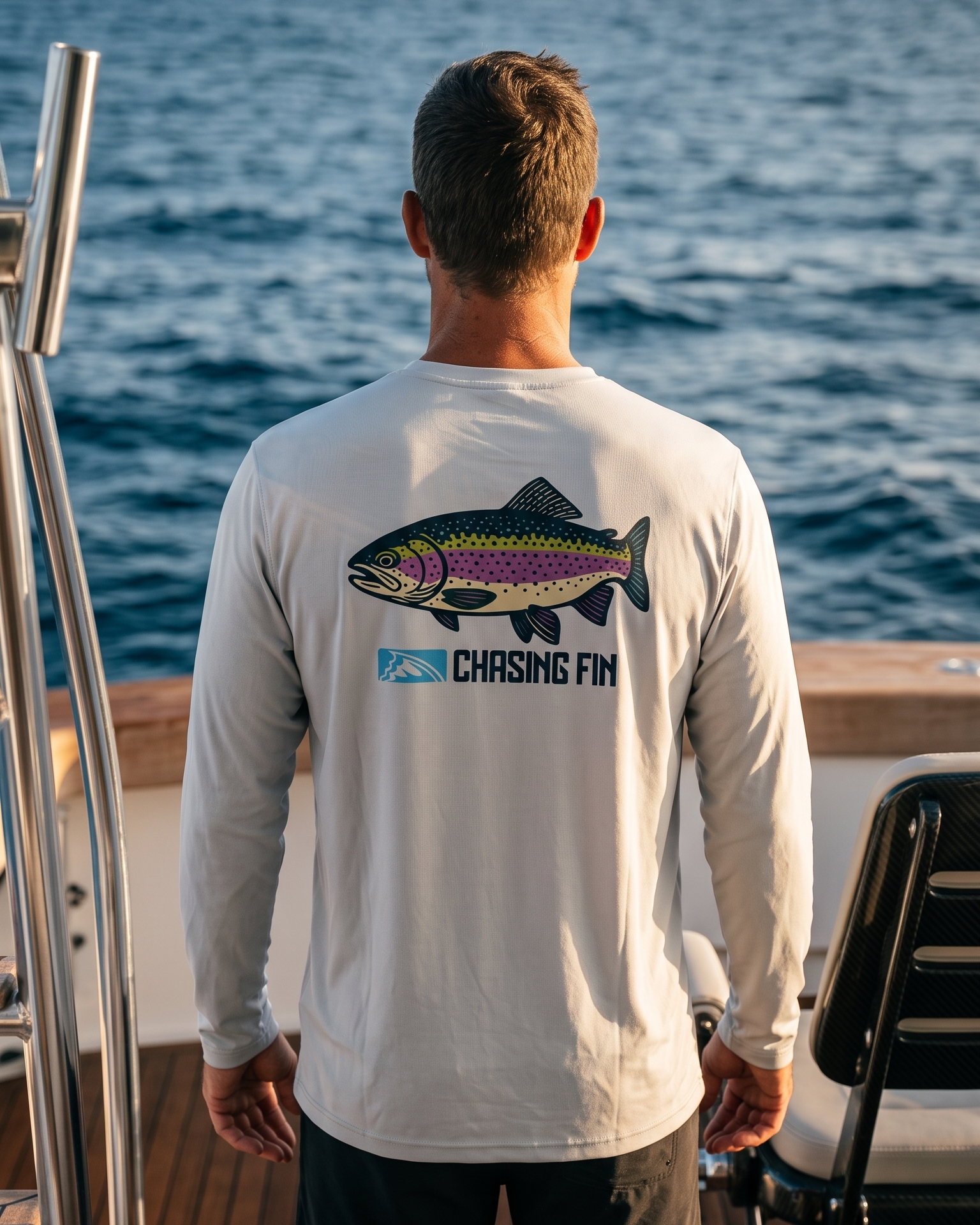 Catch the Rainbow Trout Performance Long Sleeve Shirt - Chasing Fin New Edition
