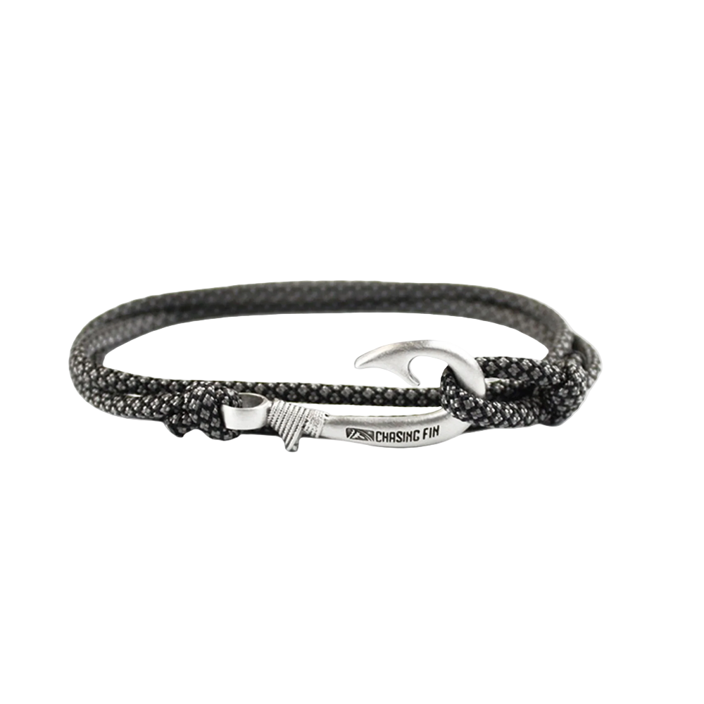 Charcoal Gray Diamonds Fish Hook Bracelet | Anklet
