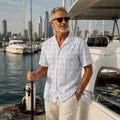Chasing Fin Exclusive Fish Hook Repeat Pattern Button-Up
