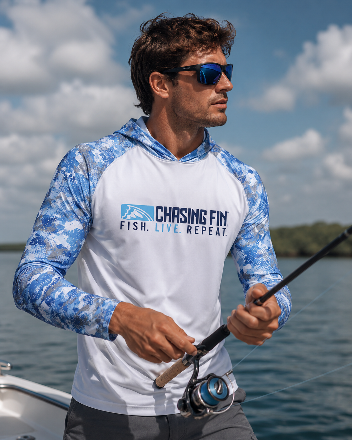 Chasing Fin / FISH. LIVE. REPEAT Tortuga Mangrove Camo Hoodie
