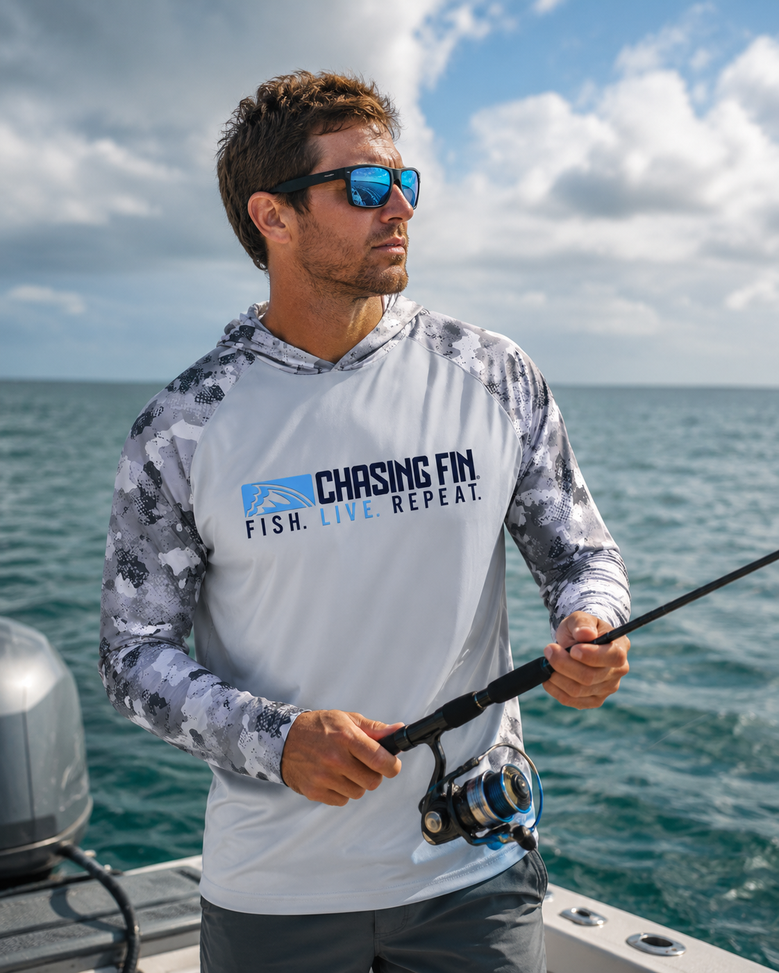 Chasing Fin / FISH. LIVE. REPEAT Tortuga Mangrove Camo Hoodie
