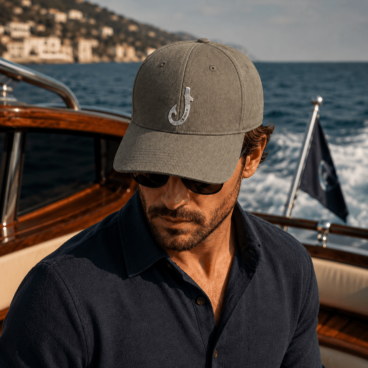 Chasing Fin Heritage Corduroy Hat – Olive with Patented Fish Hook™
