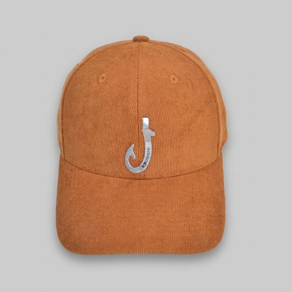 Chasing Fin Heritage Corduroy Hat – Saddle Brown with Silver Patented Fish Hook™

