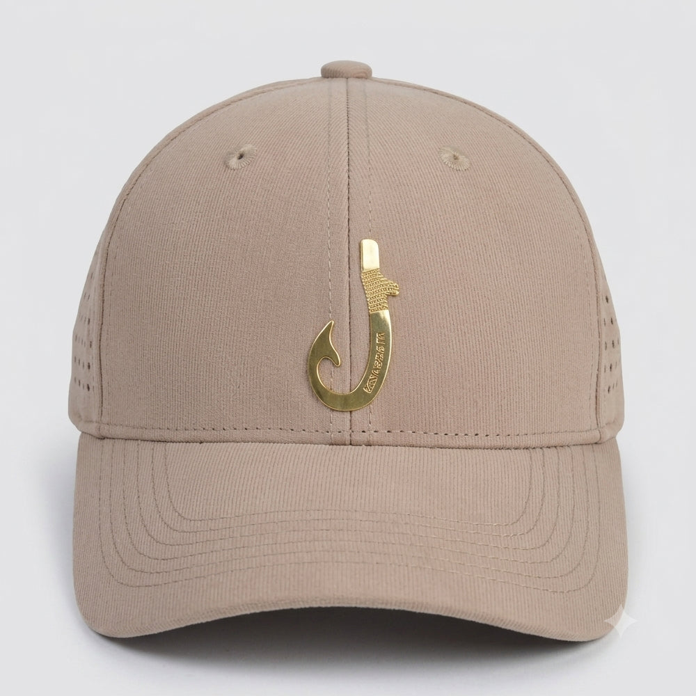 Chasing Fin Sand Performance Hat – Gold Patented Fish Hook™
