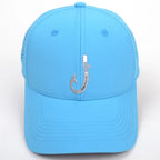 Chasing Fin Sky Blue Performance Hat – Patented Fish Hook™ in 3d Logo
