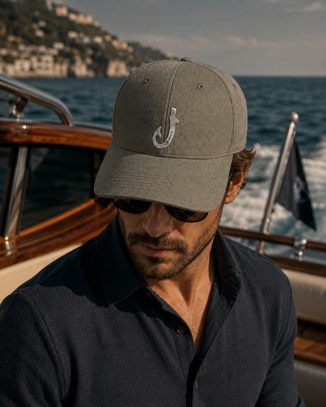 Chasing Fin Heritage Corduroy Hat – Olive with Patented Fish Hook™