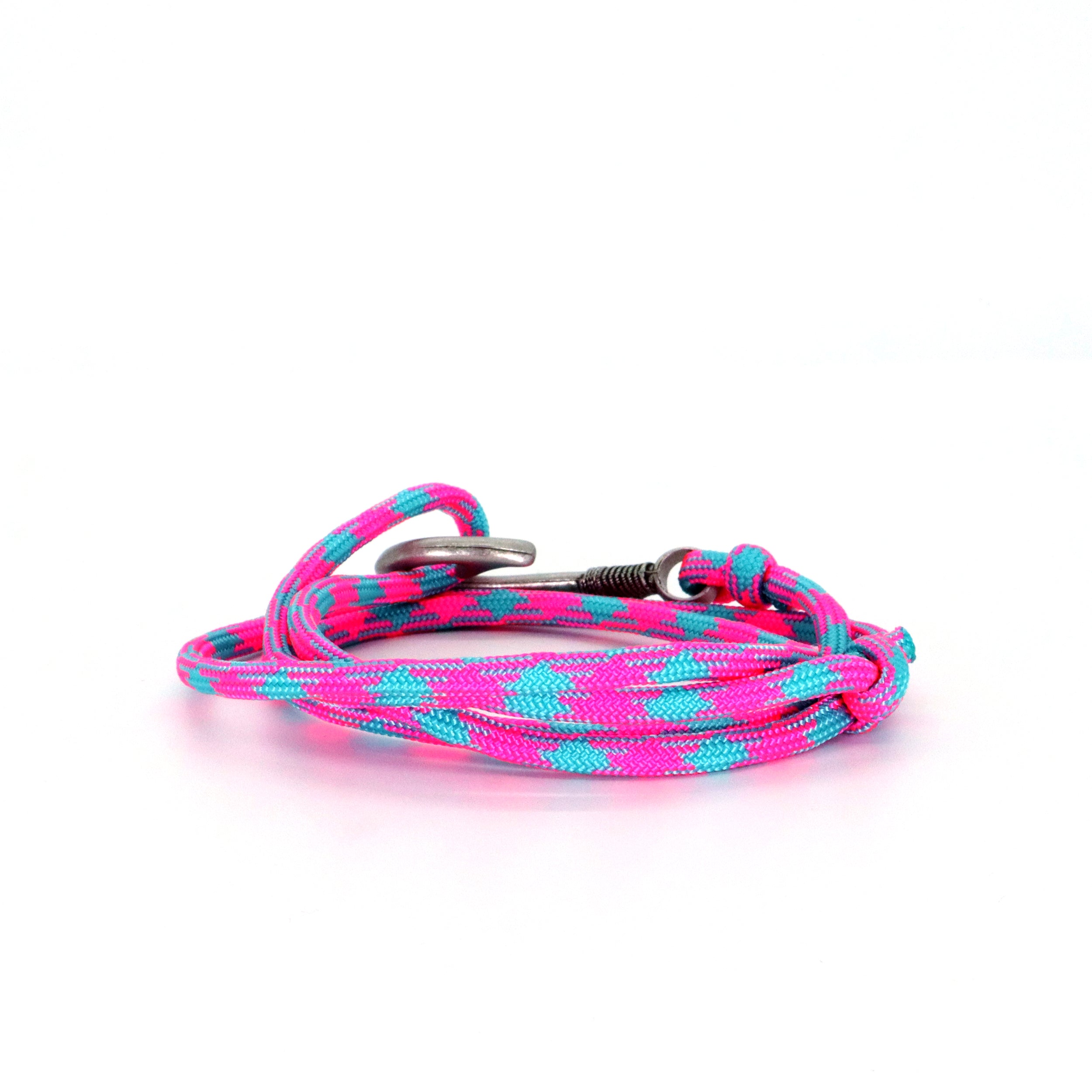 Cotton Candy Adjustable Fish Hook Bracelet- Glow with black light
