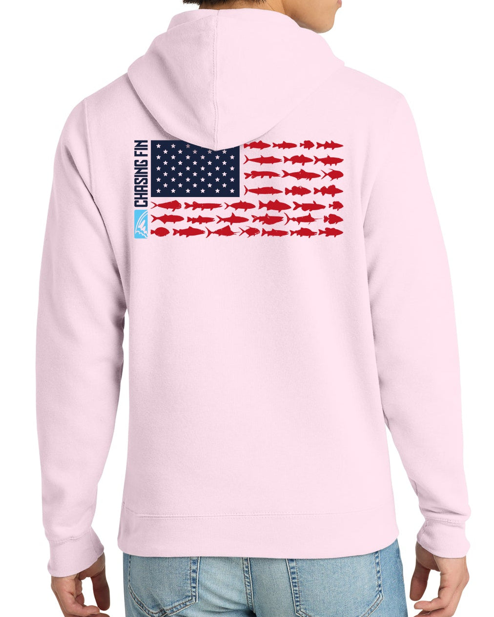 New Patriotic Fish Flag Comfort Fleece Hoodie - Chasing Fin New Edition