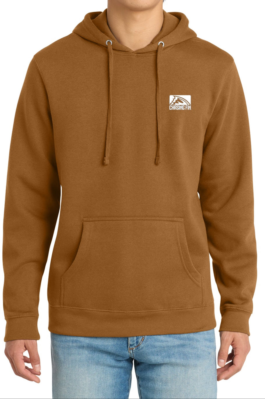 Chasing Fin Freshwater  Reaper Pullover Fleece Hoodie Duck  Brown