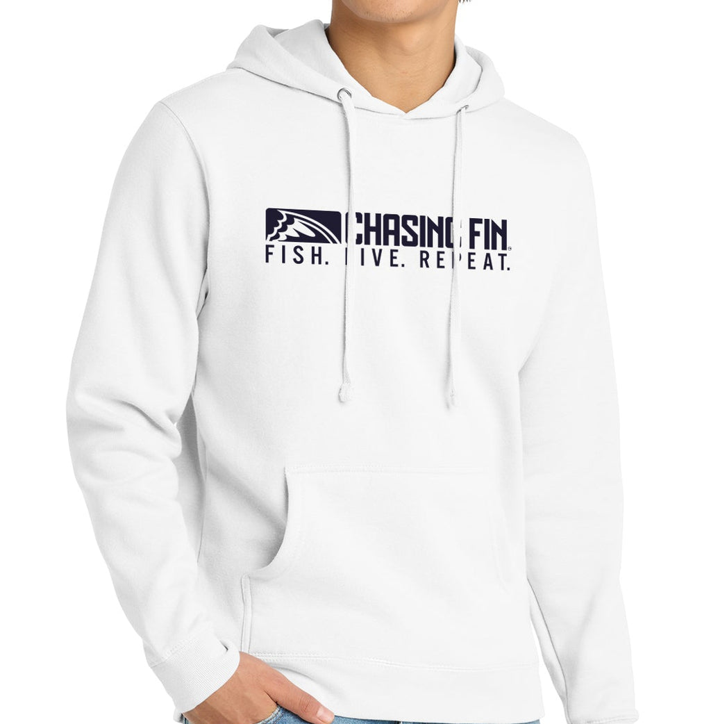 New Patriotic Fish Flag  Comfort Fleece Hoodie White- Chasing Fin New Edition