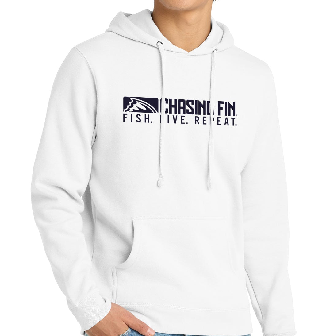 New Patriotic Fish Flag  Comfort Fleece Hoodie White- Chasing Fin New Edition