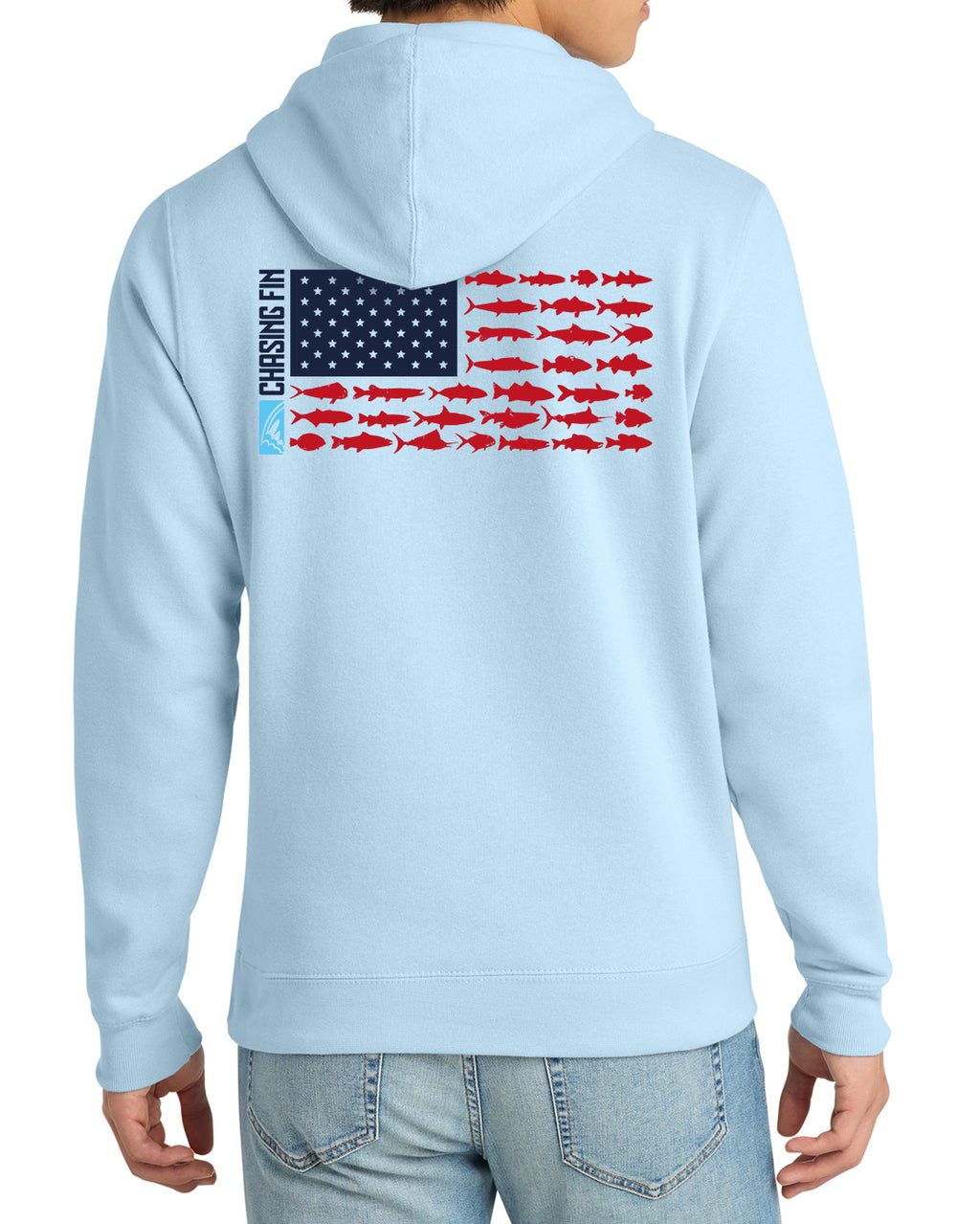 New Patriotic Fish Flag Comfort Fleece Hoodie - Chasing Fin New Edition